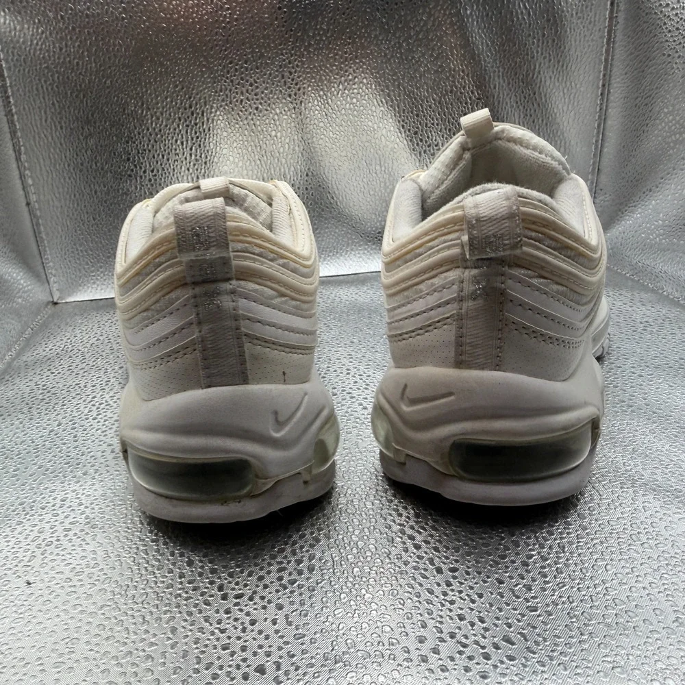 Size 5Y Nike Air‎ Max 97 Triple White Metallic Kids Athletic Shoes 921522-104